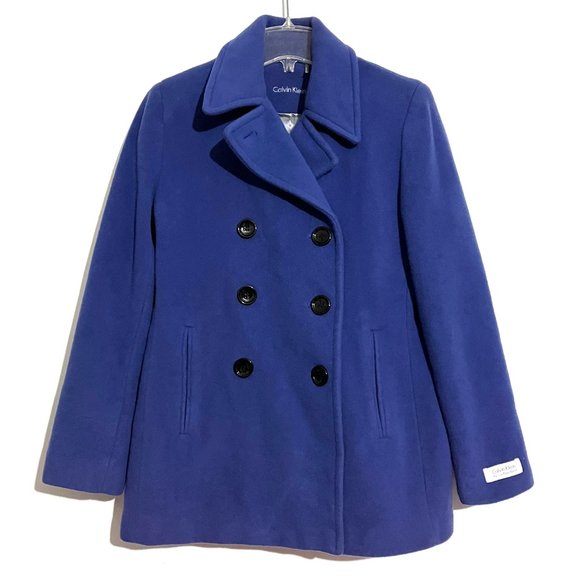 Calvin Klein Wool-Cashmere Double Breasted Pea Coat - Picture 4 of 17